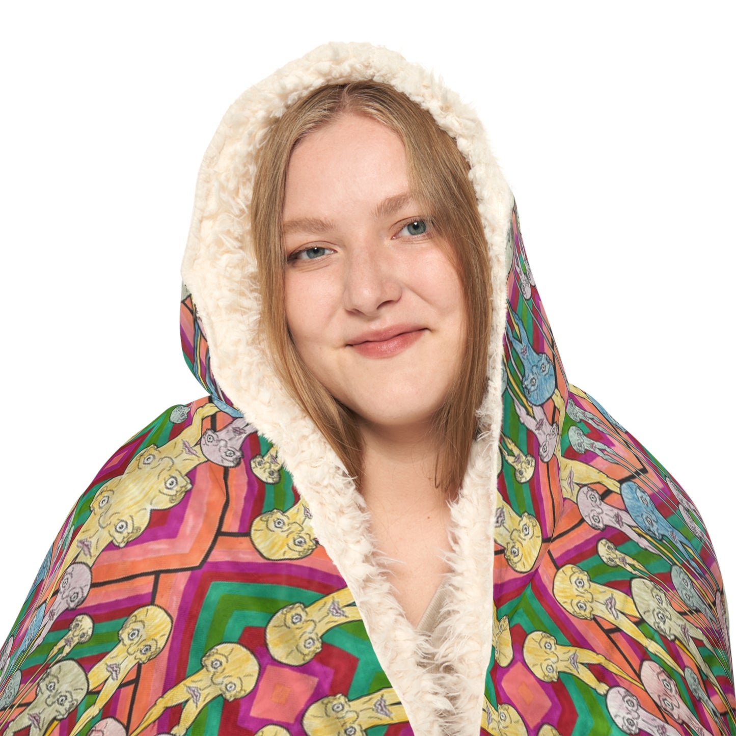 "Too Many Faces" Super Comfy Hooded Blanket